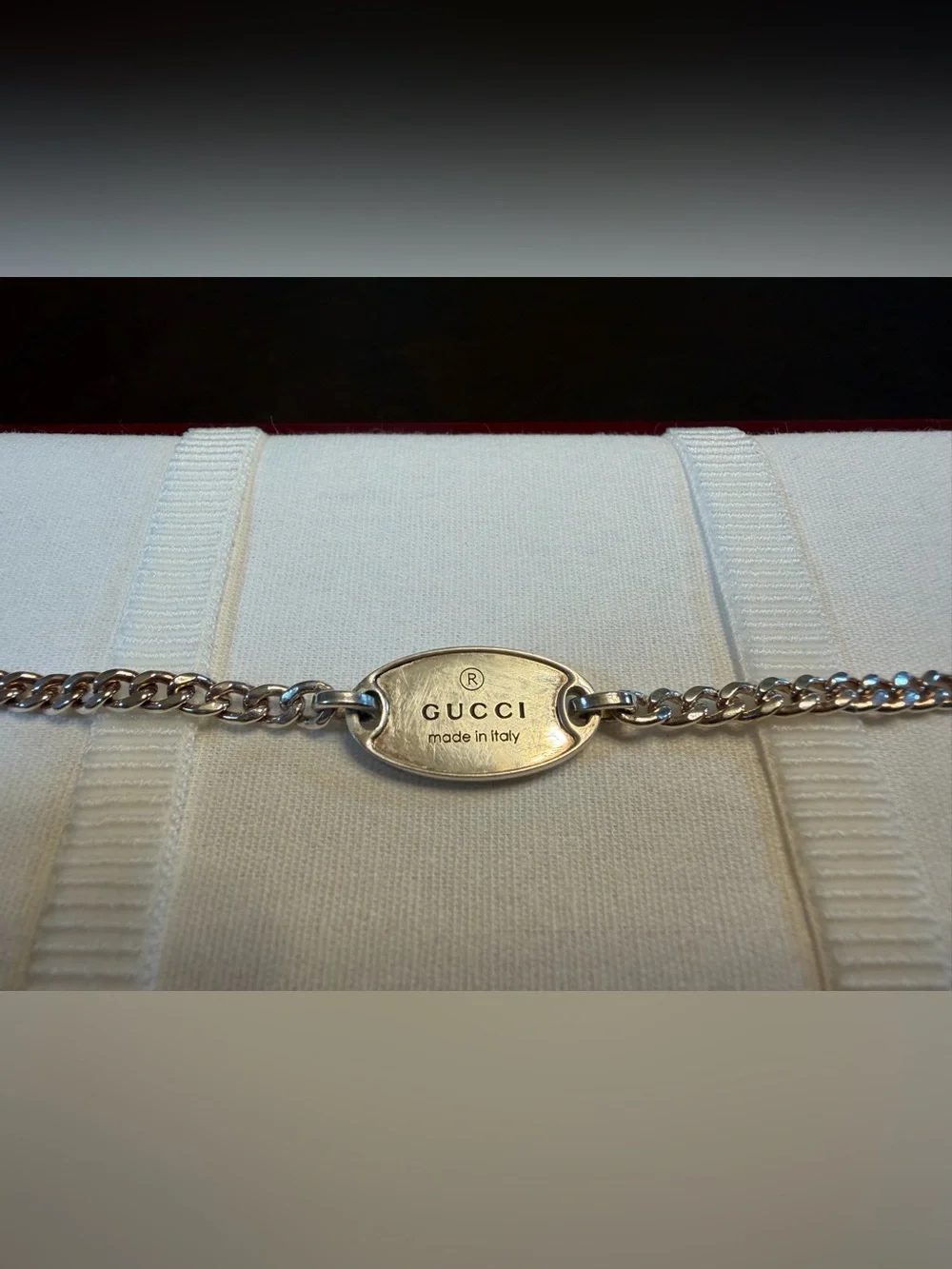 New Authentic Gucci Logo Silver 925 Bracelet 6 Inches - Picture 2 of 11